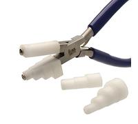 The Beadsmith Stepped Plied with Interchangeable Nylon Jaws - 6.5 Inches (165mm) - Comfort Grip Handle with Double Leaf Springs - Jewelry Making Tool for Bending & Shaping Wire