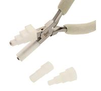 The Beadsmith Stepped Plier with Interchangeable Nylon Jaws - 3-in-1 Tool, 6.25 inches (159mm), Comfort Grip Handle with Double-Leaf Springs