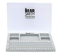 The BeadSmith Travel Bead Design in Beading Board and Gray Flock with Lid, 7.75 by 11.25-Inch
