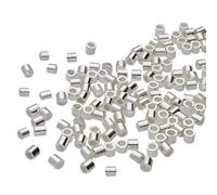 The Beadsmith Tube Crimp Beads, 2.5 x 2.5mm, 0.5oz Bag, Silver Color, Uniform Cylindrical Shape, No Sharp Edges, Designed to Secure The Ends of Jewelry Stringing Wires and Cables