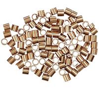 The Beadsmith Tube Crimp Beads, 2.5 x 2.5mm, 100 Pieces, Gold Color, Uniform Cylindrical Shape, No Sharp Edges, Designed to Secure The Ends of Jewelry Stringing Wires and Cables