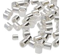 The Beadsmith Tube Crimp Beads, 2.5 x 2.5mm, 100 Pieces, Silver Color, Uniform Cylindrical Shape, No Sharp Edges, Designed to Secure The Ends of Jewelry Stringing Wires and Cables