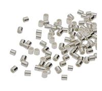 The Beadsmith Tube Crimp Beads, 2 x 2mm, 100 Pieces, Silver Color, Uniform Cylindrical Shape, No Sharp Edges, Designed to Secure The Ends of Jewelry Stringing Wires and Cables
