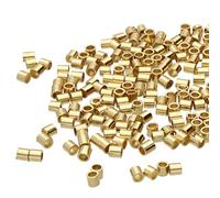 The Beadsmith Tube Crimp Beads, 2 x 2mm, 400 Pieces, Gold Color, Uniform Cylindrical Shape, No Sharp Edges, Designed to Secure The Ends of Jewelry Stringing Wires and Cables
