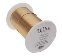 The Beadsmith Wire Elements 16-Gauge Lacquered Tarnish-Resistant Copper Wire for Jewelry Making, 8 Yard, 7.32 Meter Spool (Brass Color)