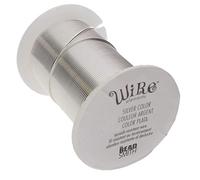 The Beadsmith Wire Elements 26-Gauge Lacquered Tarnish-Resistant Copper Wire for Jewelry Making, 34 Yard, 31.09 Meter Spool (Silver Color)