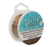 The Beadsmith Wire Elements Craft Wire - Tarnish Resistant, Soft Temper, Round, Vintage Bronze Color - 0.32mm, 28 Gauge, 40 Yard Spool - Jewelry Making, Wire Wrapping, & Other DIY Crafts