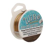 The Beadsmith Wire Elements Craft Wire - Tarnish Resistant, Soft Temper, Round, Vintage Bronze Color - 0.64mm, 22 Gauge, 15 Yard Spool - Jewelry Making, Wire Wrapping, Floral, & Other DIY Crafts…