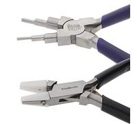 The Beadsmith Wire Working Combo - 5.75” Wire Bending Plier and 4.75” Double Nylon Jaw Chain Nose Pliers - Use to Create Loops and Jump Rings and Protect Wire While Jewelry Making - 2 Piece Set