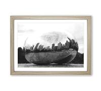 The Bean in Chicago Painting Framed Print | A2 Oak Framed Wall Art | Ready to Hang | Modern Historical Picture | Living Room Bedroom Lounge Office
