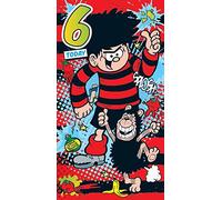 The Beano Dennis the Menace 8th Birthday Card Age 8 BN016 Multi Colour,232x128mm