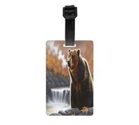 The Bear by The River Durable Luggage Tags for Suitcases, Luggage Tag Holder, Airplane Travel Essentials for Suitcases
