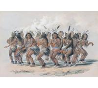 The Bear Dance. A 10 day long ceremony performed by the Ute tribe (after whom the state of Utah is named.) From Catlin's North American Indian Portfolio published in London 1844 by the artist American