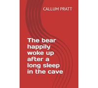 The bear happily woke up after a long sleep in the cave