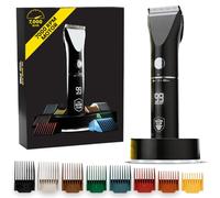 The Beard Club Beard Trimmer for Men - Electric Cordless Rechargeable Beard & Hair Trimmer - High Power 7000 RPM - 8 Color Guides 45 Unique Trim Lengths - Travel Lock