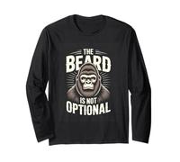 The Beard is Not Optional Funny Gorilla Beard Long Sleeve T-Shirt