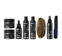 The Beard Struggle Inferno Beard Kit - Includes Oils, Balm, Butter, Wash, Conditioner, Brush, Heat Spray, and the Carbon X Heated Straightener - Viking Storm