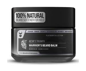 The Beard Struggle Warrior’s Beard Balm - Platinum Collection, Aesir's Triumph - Non-Greasy Low-Hold Formula, Luxurious Cologne-Grade Fragrances 100% Natural and Plant-Based Ingredients - 50g