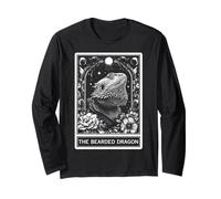 The Bearded Dragon Lizard Tarot Card Witchy Moon Long Sleeve T-Shirt