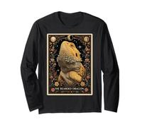 The Bearded Dragon Lizard Tarot Card Witchy Moon Long Sleeve T-Shirt