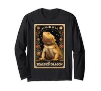 The Bearded Dragon Lizard Tarot Card Witchy Moon Long Sleeve T-Shirt