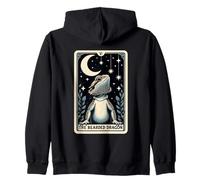 The Bearded Dragon Tarot Card Stars Moon Reptile Gifts Zip Hoodie
