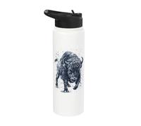 The Beast Fury Bison Buffalo Vintage Look Stainless Steel Insulated Water Bottle