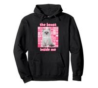 The beast inside me Funny Cat Meme Pullover Hoodie