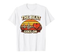 The Beat Goes On - Heart Attack Survivor - Cardiac Recovery Value Graphic T-Shirt, Men, White, S