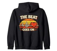 The Beat Goes On - Heart Attack Survivor - Cardiac Recovery Zip Hoodie