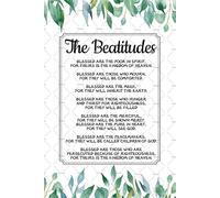 The Beatitudes Scripture Tin Poster | Christian Wall Art For Home | Inspirational Religious Decor 8x12Inch