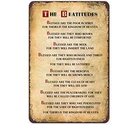 The Beatitudes Wall Décor - Scripture Wall Décor - Christian Wall Art for Home St Patricks Day Mothers Day Metal Signs Spring Wall Decor 8x12 in