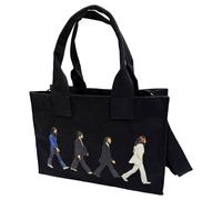 The Beatles Abbey Road Drop T Logo Cotton Tote Bag in Black The Beatles Black One Size