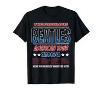The Beatles - American Tour 1964 Greatest Hits T-Shirt, Men, Black, Small