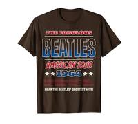 The Beatles - American Tour 1964 Greatest Hits T-Shirt, Men, Brown, Medium
