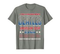 The Beatles - American Tour 1964 Greatest Hits T-Shirt, Men, Olive Heather, Small