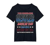 The Beatles - American Tour 1964 Greatest Hits T-Shirt, Women's Plus, Black, 4X