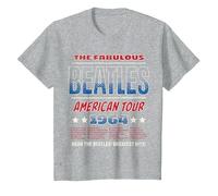 The Beatles - American Tour 1964 Greatest Hits T-Shirt, Youth, Heather Grey, Large
