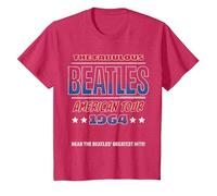 The Beatles - American Tour 1964 Greatest Hits T-Shirt, Youth, Red Heather, Medium