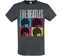 The Beatles Amplified Collection - Hard Days Night Men's T-Shirt Charcoal XXL 100% Cotton Regular, Charcoal, XXL