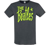 The Beatles Amplified Collection - Retro Logo Neon Green T-Shirt charcoal S