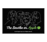 Rock Off Trade Iron-on Sew-on Patch – The Beatles Apple Faces Black Green Logo – Official