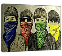 THE BEATLES BANDANNA PAINTING REPRINT ON FRAMED CANVAS PICTURE WALL ART ARTWORK DECORATION 30’’ x 24’’ inch-18mm depth