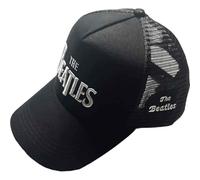 The Beatles Baseball Cap Drop T Band Logo and Apple Official Black trucker One Size