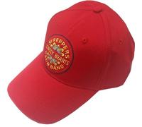 The Beatles Baseball Cap Sgt Pepper Drum Band Logo Official Red One Size