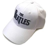 The Beatles Black Drop T Logo Baseball White Cap