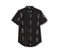 The Beatles Casual Shirt Drum and Apples Official Men's Oxford Blue Allover