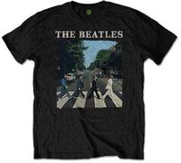 The Beatles - Abbey Road & Logo T-Shirt for Boys/Girls, Black/White, 5-6 Years