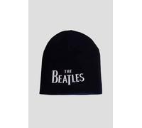 The Beatles Drop T Band Logo Sonic Silver Beanie Hat in Black The Beatles Black One Size