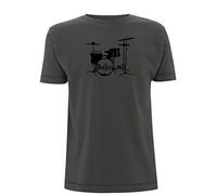 The Beatles Drum Kit Mens T Shirt Ringo Star 1960's Rock & Roll Drummer Drumming (Medium, Grey)